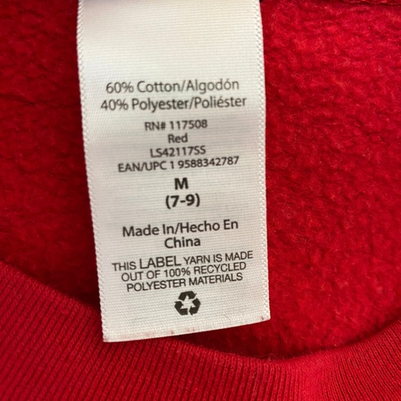 Disney Mickey & Minnie Kissmas Sweatshirt Junior Size M Red Snowflake Holiday - Picture 5 of 10